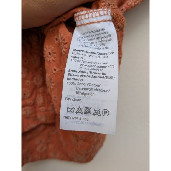 Madewell Women's Shirt Top Blouse Button Down Embroidered Portside Orange Small - Picture 5 of 11